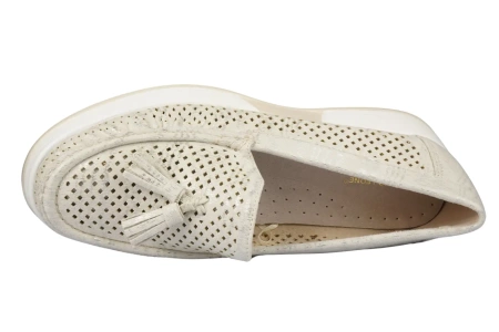 Lekkie przewiewne mokasyny damskie Sergio Leone DMK096HJBE beżowe