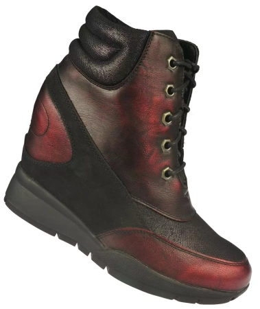 Buty przejściowe damskie Sergio Leone D27132CZBO czarno bordowe