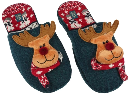 Damskie pantofle tekstylne American Club DSL-11GR