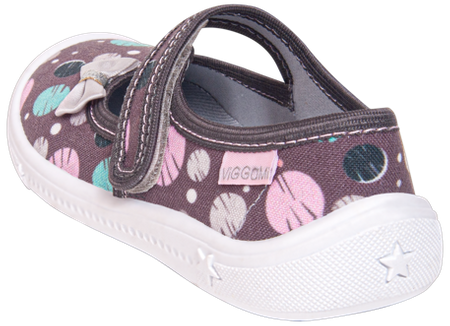 Tenisówki dziecięce Viggami ANETA kapcie na rzep szare