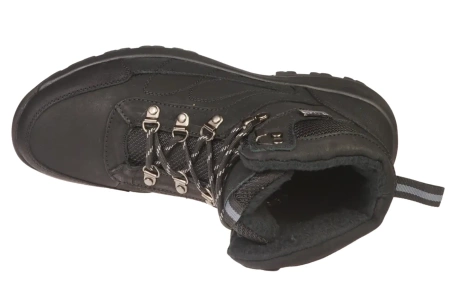 Zimowe skórzane buty męskie American Club MCY58BL czarne