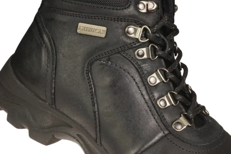 Zimowe buty męskie skórzane American Club MCY72/22BL czarne