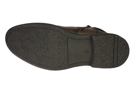 Eleganckie męskie skórzane buty zimowe American Club MCY167CO brązowe