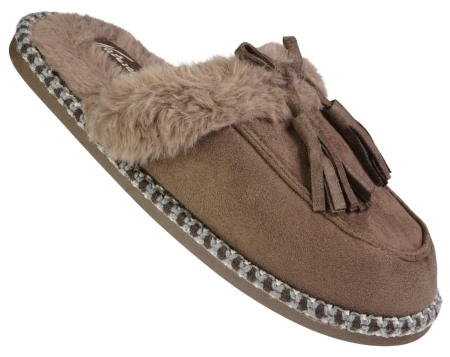 Damskie pantofle zimowe Meteor DV244 w kolorze brązowym