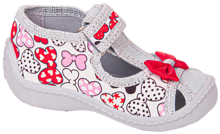 Tenisówki dziecięce do przedszkola kapcie na rzep Viggami MARYSIA szare