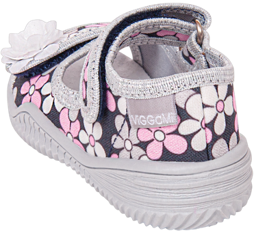 Tenisówki dziecięce Viggami EMILKA KWIATKI szare sandałki dziewczęce