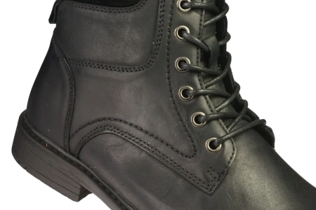 Eleganckie męskie skórzane buty zimowe American Club MCY167BL czarne