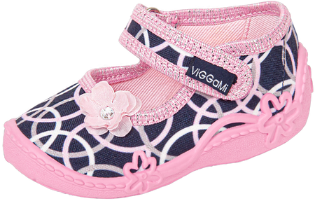 Tenisówki dziecięce Viggami TOLA różowe kapcie dziewczęce na rzep