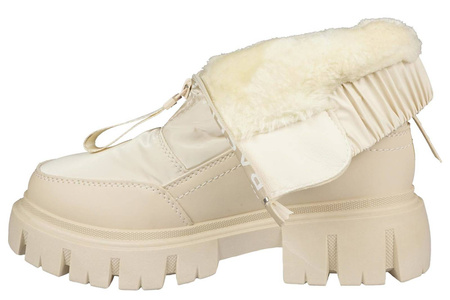 Buty zimowe damskie Prety D5708-4BE beżowe