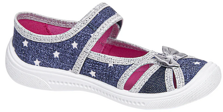 Tenisówki dziecięce Viggami Iga Jeans kapcie dziewczęce na rzep