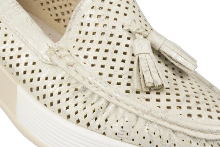 Lekkie przewiewne mokasyny damskie Sergio Leone DMK096HJBE beżowe