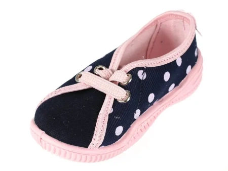 Tenisówki dziecięce Viggami Oliwka Groszki kapcie dziewczęce wsuwane