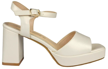 Eleganckie Sandały damskie Sergio Leone DSK327PE perłowe