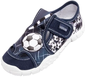 Tenisówki dziecięce granatowe Viggami kapcie na rzep Adaś Kolor granatowy