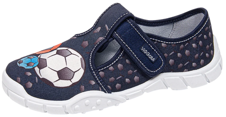 Tenisówki dziecięce czarne Viggami kapcie na rzep Olek Druk granatowy