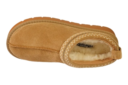 Damskie botki zimowe mule ze skóry naturalnej American Club DCY187CA beżowe