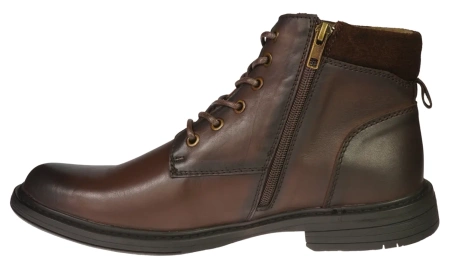 Eleganckie męskie skórzane buty zimowe American Club MCY167CO brązowe