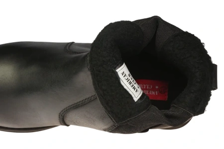 Damskie botki zimowe ze skóry naturalnej American Club DCY99BL czarne