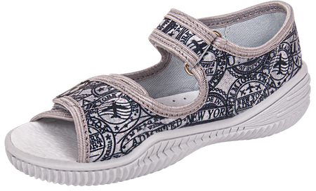 Tenisówki dziecięce Viggami JAŚ STEMPLE szare sandałki chłopięce na rzep