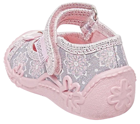 Tenisówki dziecięce Viggami kapcie dziewczęce na rzep Ewelinka różowe