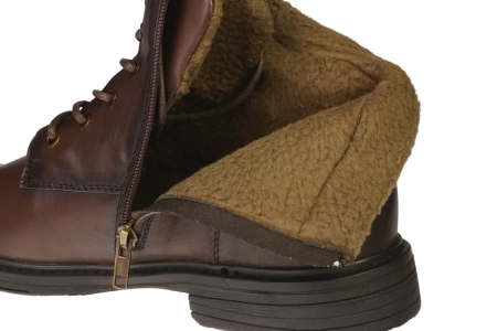 Eleganckie męskie skórzane buty zimowe American Club MCY167CO brązowe