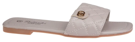 Eleganckie klapki damskie Skotnicki DKL-3-0614GY szare