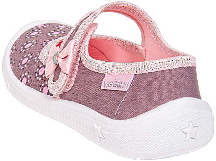 Tenisówki dziecięce Viggami OLIMPIA kapcie na rzep szare