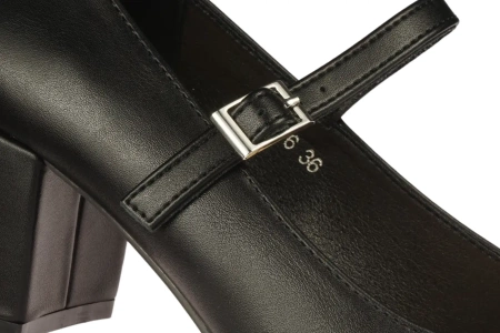 Eleganckie czarne półbuty damskie Sergio Leone DPB176CZPU