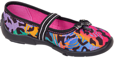 Tenisówki dziecięce Viggami PATI czarne kapcie dziewczęce wsuwane