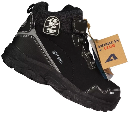 Damskie trapery zimowe damskie buty Zimowe American Club DRL127/23BL czarne