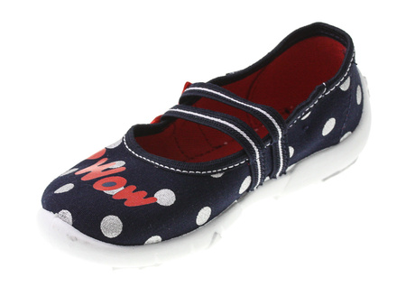 Tenisówki dziecięce Viggami Iwona granatowe kapcie dziewczęce wsuwane