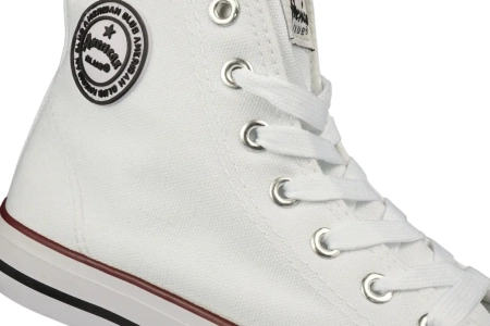 Wysokie tenisówki młodzieżowe American DLH-18-9120-15WH białe