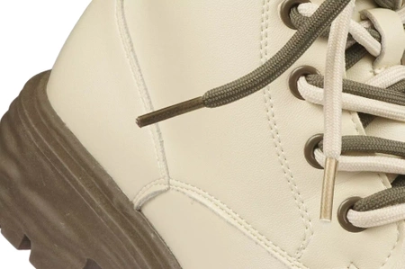 Damskie buty zimowe trapery Skotnicki DB-3-1335LBE beżowe