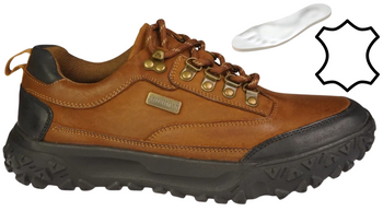 Męskie obuwie przejściowe skórzane American Club MCY171BR brązowe