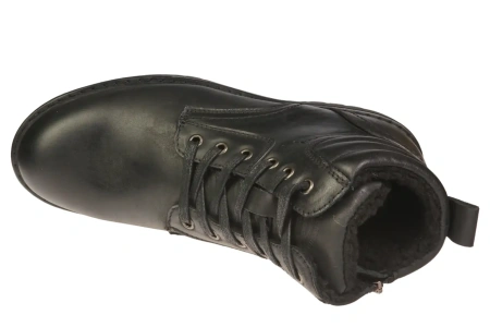 Eleganckie męskie skórzane buty zimowe American Club MCY122BL czarne