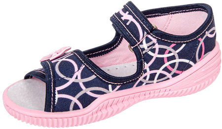 Tenisówki dziecięce Viggami BASIA granatowe kapcie dziewczęce sandałki