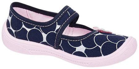 Tenisówki dziecięce Viggami ULA granatowe kapcie dziewczęce na rzep