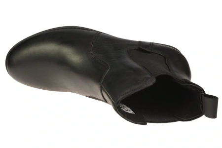 Damskie botki zimowe ze skóry naturalnej American Club DCY99BL czarne