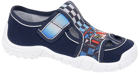 Tenisówki dziecięce Viggami ADAŚ CAR granatowe kacie chłopięce na rzep