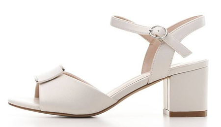 Eleganckie sandały damskie Sergio Leone DSK806PE perłowe