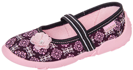 Tenisówki dziecięce Viggami RITA czarne kapcie dziewczęce wsuwane