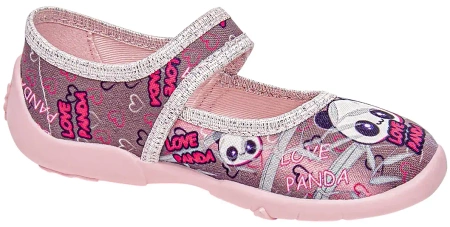 Tenisówki dziecięce Viggami kapcie dziewczęce na rzep Nina Druk różowe