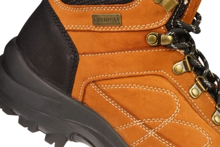 Zimowe skórzane buty męskie American Club MCY58BR brązwe