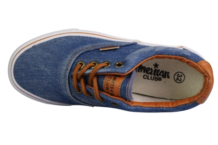 Tenisówki dziecięce American Club CLH18-NJ04-4DKJE jeansowe