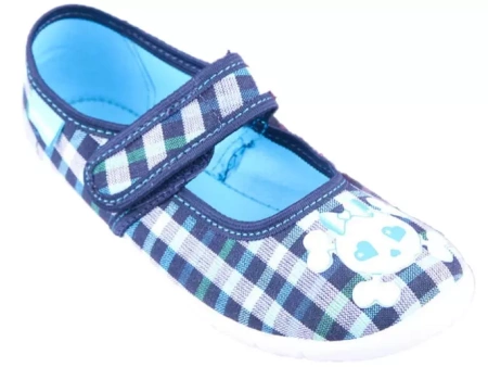 Tenisówki dziecięce Viggami DARIA niebieski kapcie dziewczęce na rzep