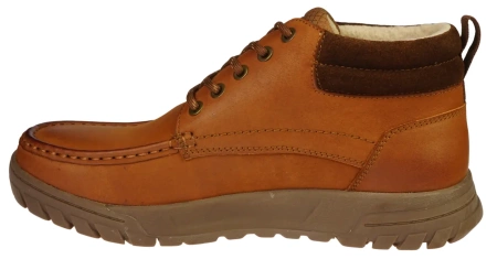 Zimowe skórzane trzewiki męskie American Club MCY128BR brązowe