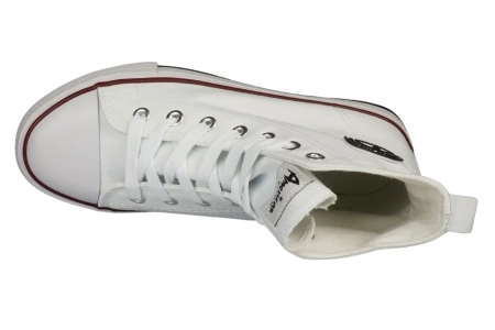 Wysokie tenisówki młodzieżowe American DLH-18-9120-15WH białe