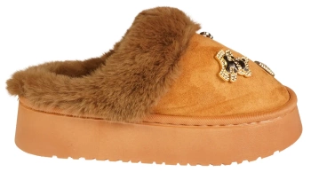 Damskie pantofle firmy Jomix D51255BR w kolorze brązowym