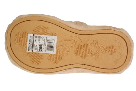 Damskie pantofle zimowe Meteor DV269 w kolorze beżowym