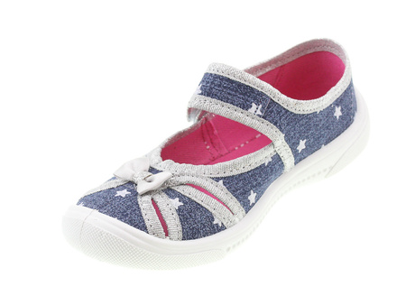 Tenisówki dziecięce Viggami Iga Jeans kapcie dziewczęce na rzep